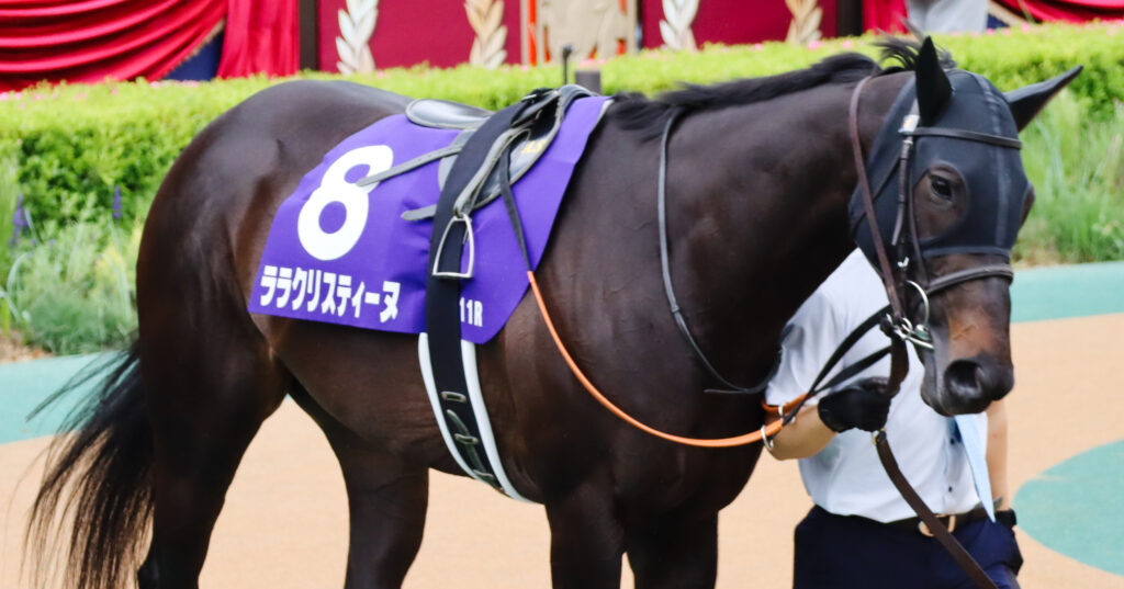 2023年5月14日東京競馬場・ヴィクトリアマイルのパドックで、気合の乗った様子で周回するララクリスティーヌ